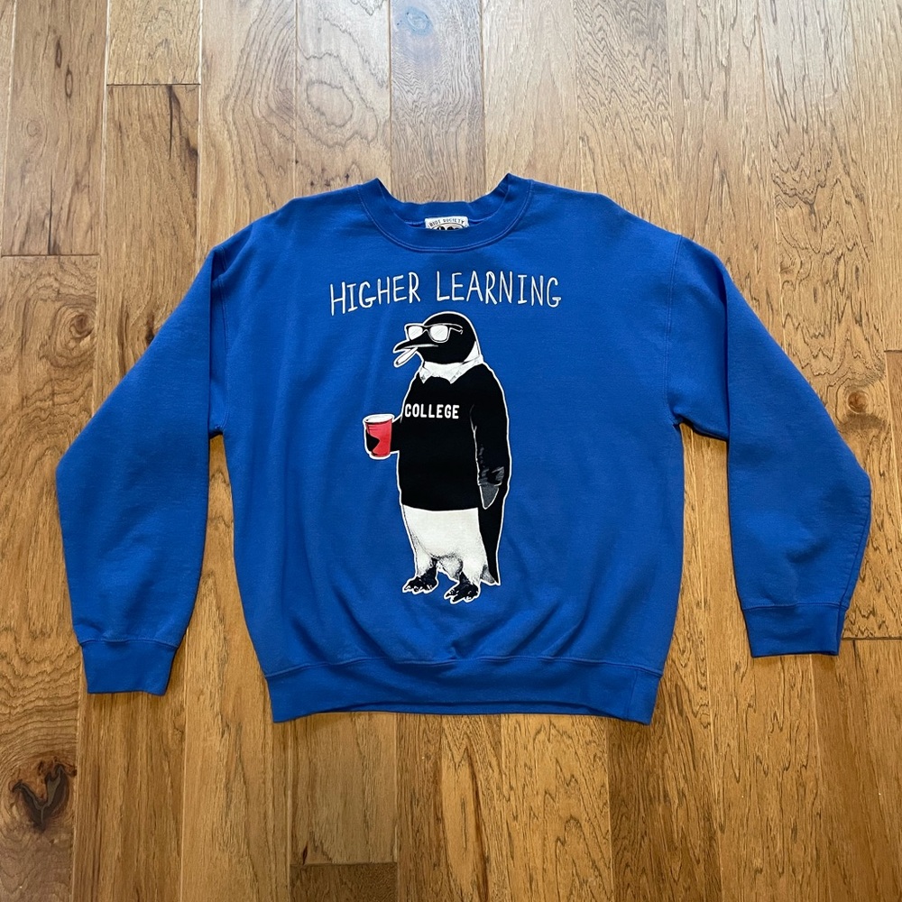 Riot Society Higher Learning Penguin Crewneck Sweatshirt